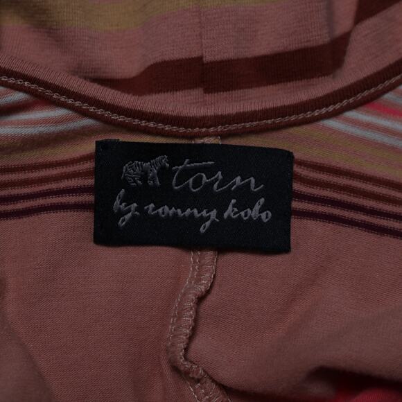 Torn by Ronny Kobo Striped Knit Bodycon Maxi Dress Boatneck Stretch Size XS - Picture 9 of 12